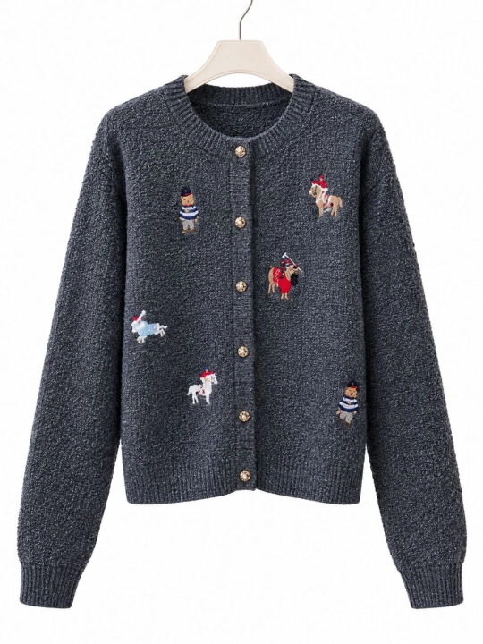 Ayollar uchun naqshli trikotaj kardigan, qishki va kuzgi jaket
