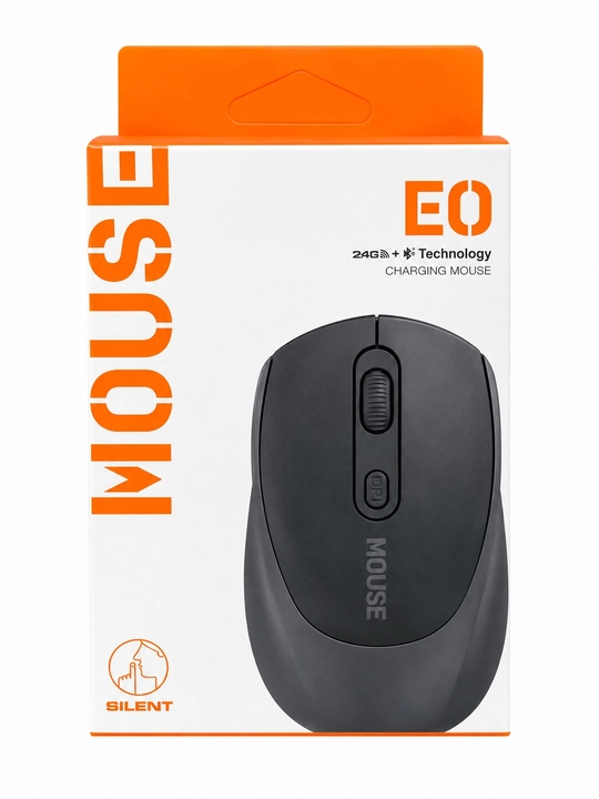 Sichqoncha simsiz va ovozsiz 2.4G va Bluetooth Silent E0