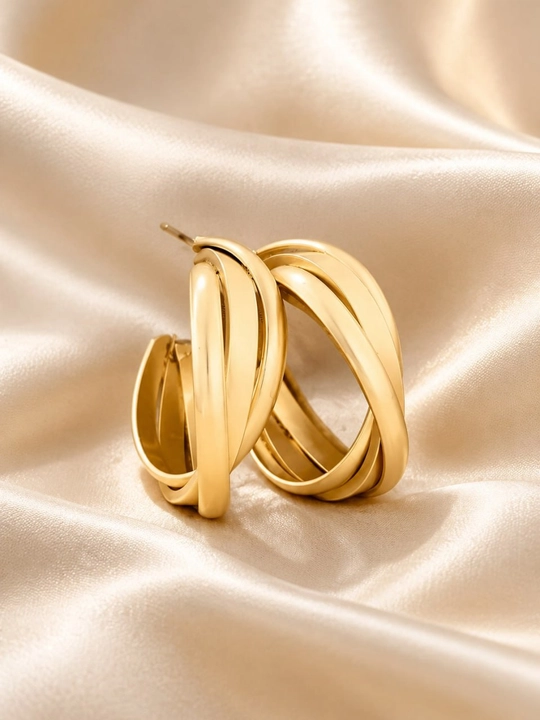 Серьги-кольца с витым узором