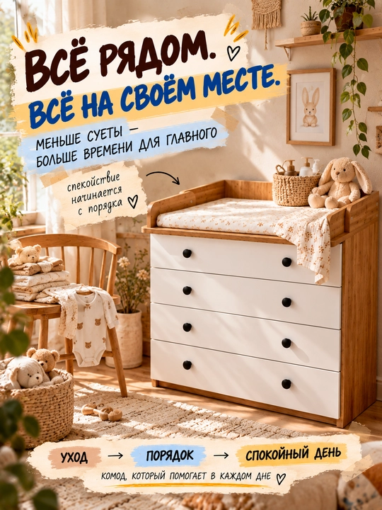 Детский комод с ящиками, мебель для хранения и ухода за новорожденным
