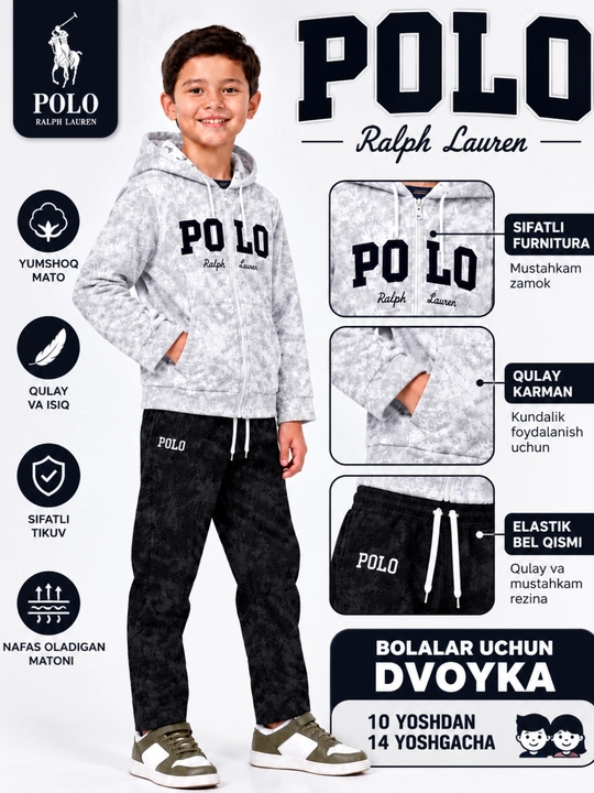 O‘g‘il bolalar uchun sport kostyumi, o‘smirlar uchun kiyim, bolalar uchun dvoyka - 