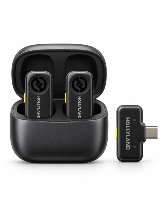 Hollyland LARK A2 Duo — беспроводной петличный микрофон, 2 шт., USB-C, зарядный кейс