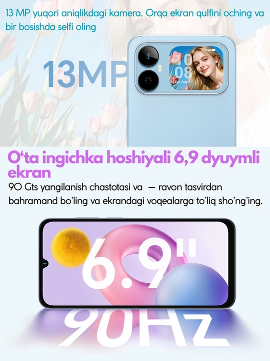 Смартфон Honor X5es,мощный аккумулятор 6000мА·ч,2-SIM-карт,гарантия 1 год
