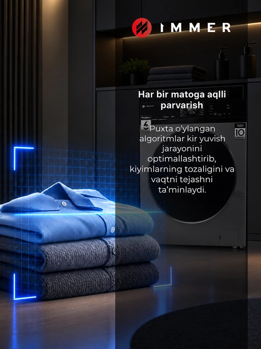 Стиральная машина IMMER Black T8 2026 6-8 кг инверторная с паром