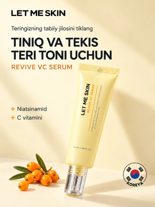 Let Me Skin Revive VC Serum, 50 мл, сыворотка с витамином С и ниацинамидом - 