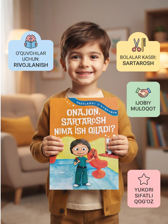Onajon, sartarosh nima ish qiladi? – bolalar uchun ertak kitob - 
