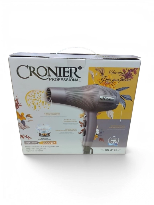 CRONER 8123, 8105, 6655 soch quritgich, 2500–5000 Vt, 3 harorat, 2 tezlik, nasadkalar