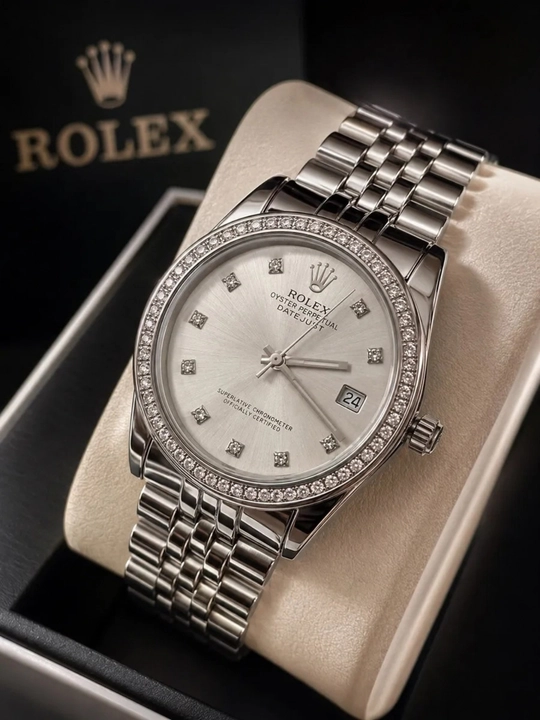 Ayollar uchun qo'l soati, Rolex klassik kvarts, sovg‘a qutisida