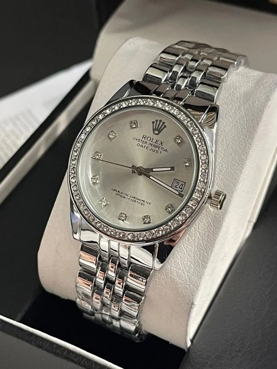 Ayollar uchun qo'l soati, Rolex klassik kvarts, sovg‘a qutisida