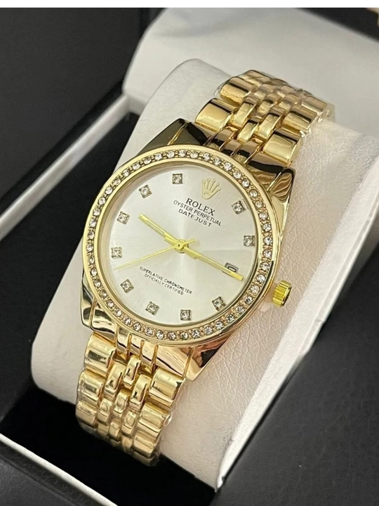 Ayollar uchun qo'l soati, Rolex klassik kvarts, sovg‘a qutisida