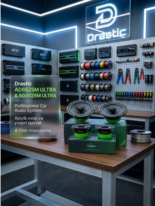 DRASTIC (10,16 sm) koaksial avtomobil karnaylari 2 dona - 