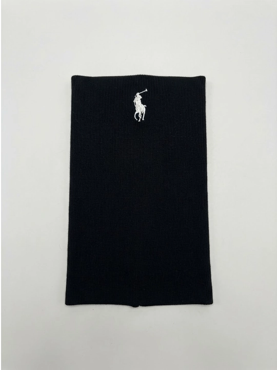 Erkaklar uchun Ralph Lauren uslubidagi qora trikotaj shapka va bo‘yinbog‘