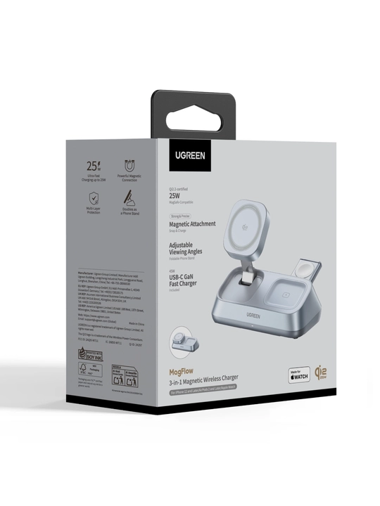 UGREEN Qi2 25W 3-in-1 Magnitli zaryadlash stansiyasi W711 55677