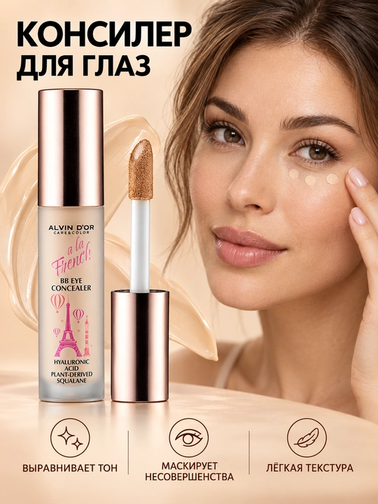 Консилер для глаз Alvin D’or ALF-01 BB Eye Concealer A La French, лёгкая текстура