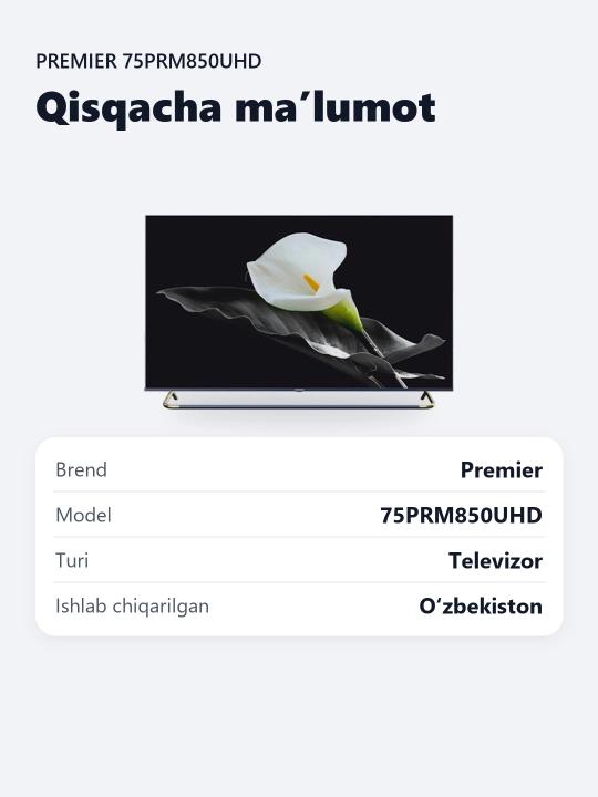 Smart televizor Premier 75PRM850UHD 75"