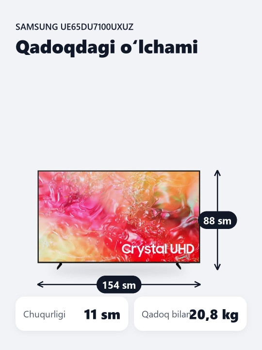 Televizor Samsung UE65DU7100UXUZ