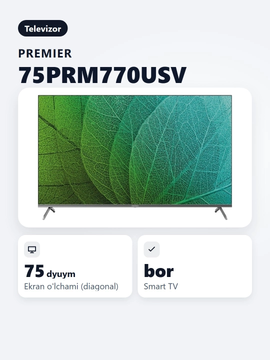 Смарт телевизор Premier 75PRM770USV 75