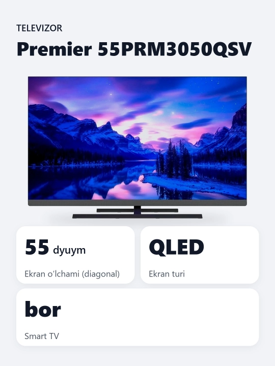 Смарт телевизор Premier 55PRM3050QSV 55