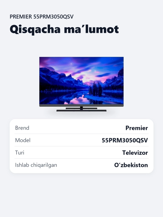 Смарт телевизор Premier 55PRM3050QSV 55