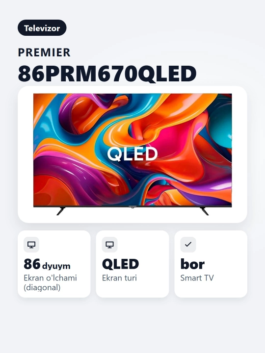 Смарт телевизор Premier 86PRM670QLED 86"