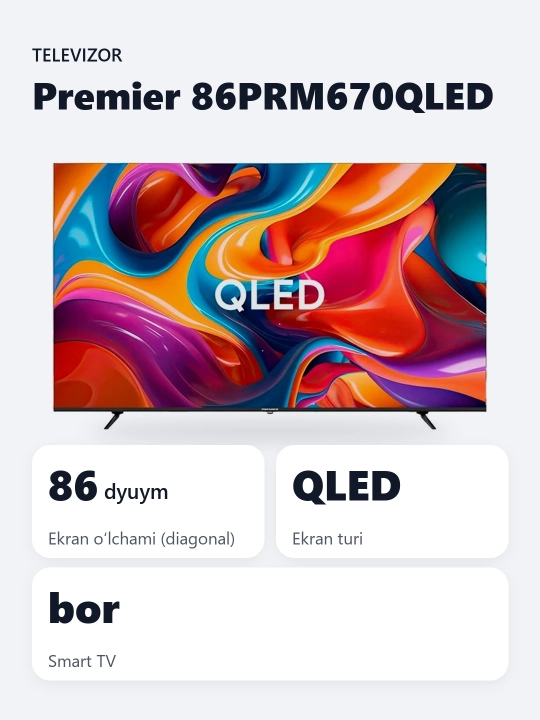 Смарт телевизор Premier 86PRM670QLED 86"