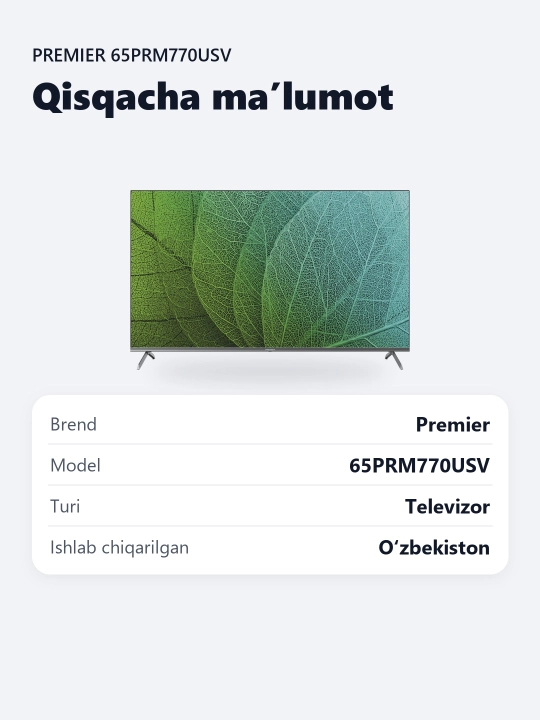 Smart televizor Premier 65PRM770USV 65