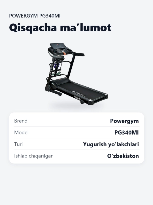 PowerGym PG-340Mi yugurish yo'lakchasi