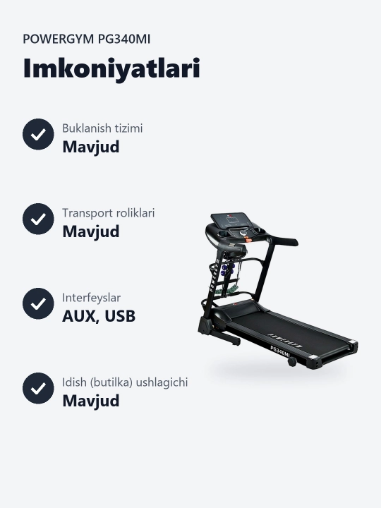 PowerGym PG-340Mi yugurish yo'lakchasi