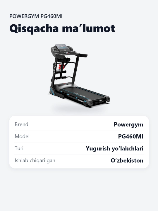 PowerGym PG-460mi yugurish yo'lagi