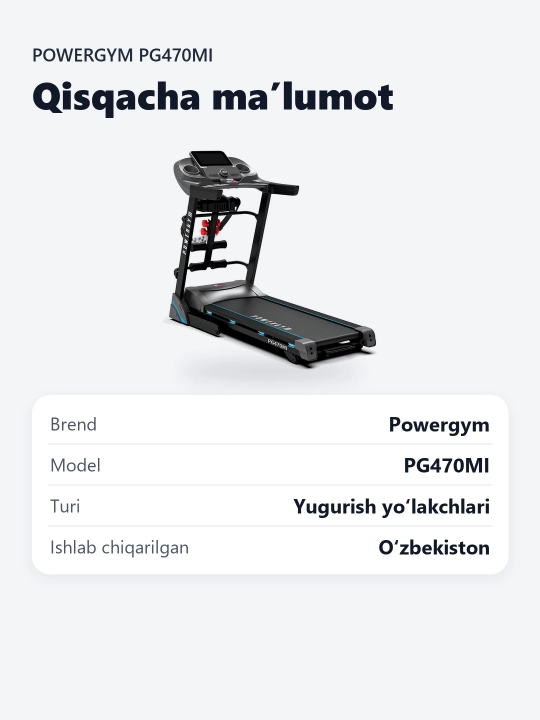 PowerGym PG-470MI yugurish yo'lakchasi
