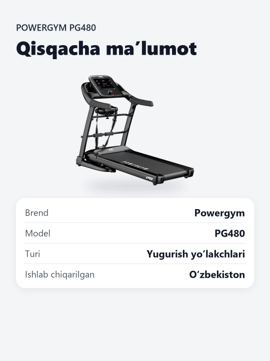 PowerGym PG-480 yugurish yo'lakchasi