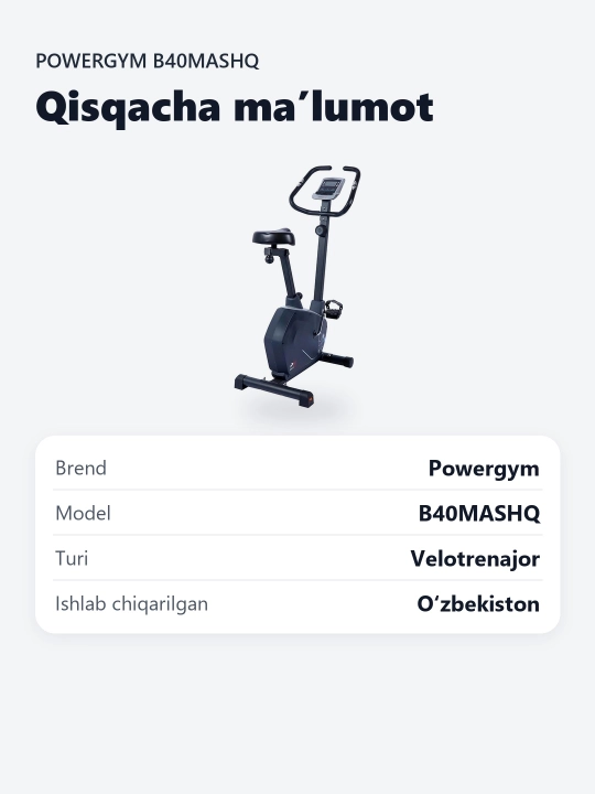 PowerGym B40 mashq velosipedi