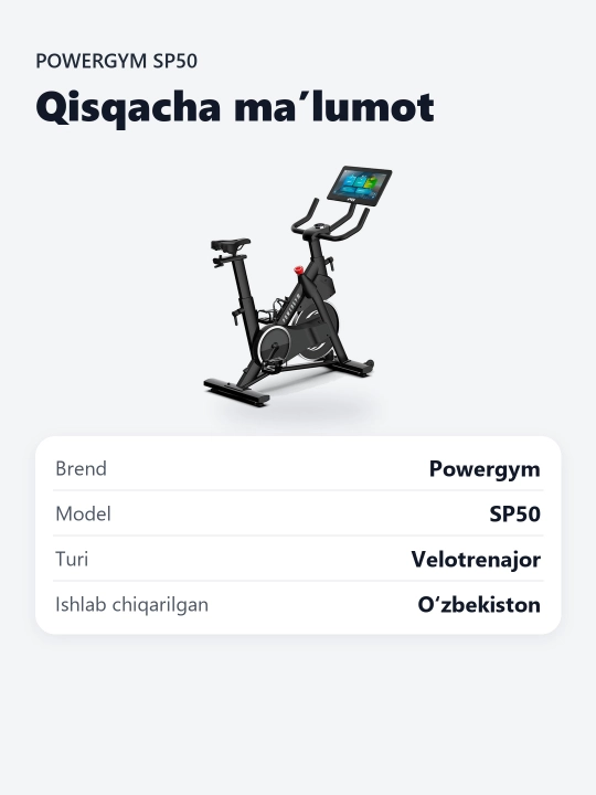 PowerGym SP-50 velotrenajori, Sensorli ekran