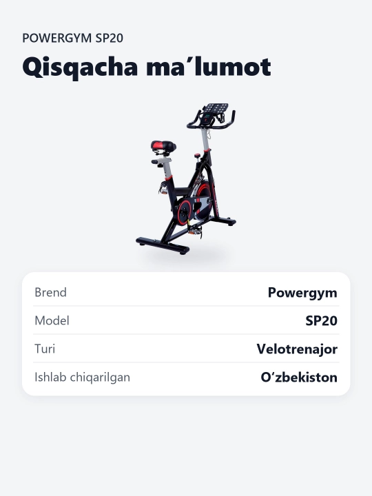PowerGym SP-20 mashq velosipedi