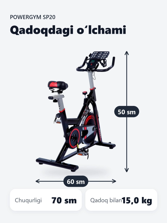 PowerGym SP-20 mashq velosipedi
