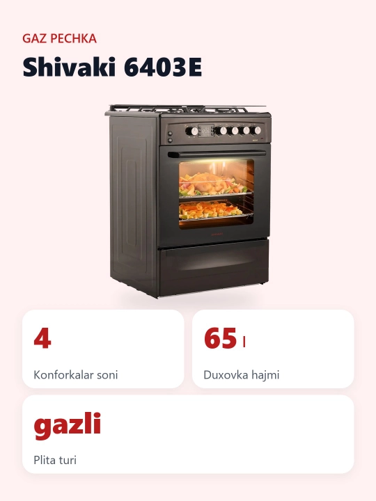 Shivaki 6403-E gaz plitasi