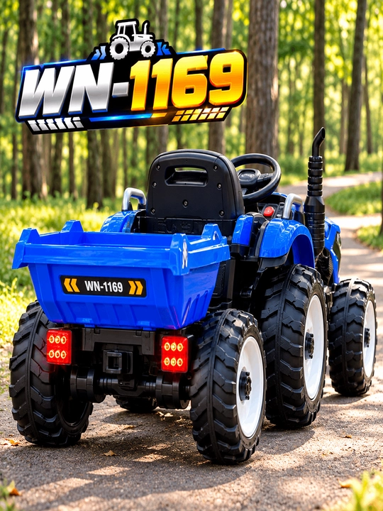 WN-1169 — Мощный детский электромобиль-трактор , дополнительный кузов