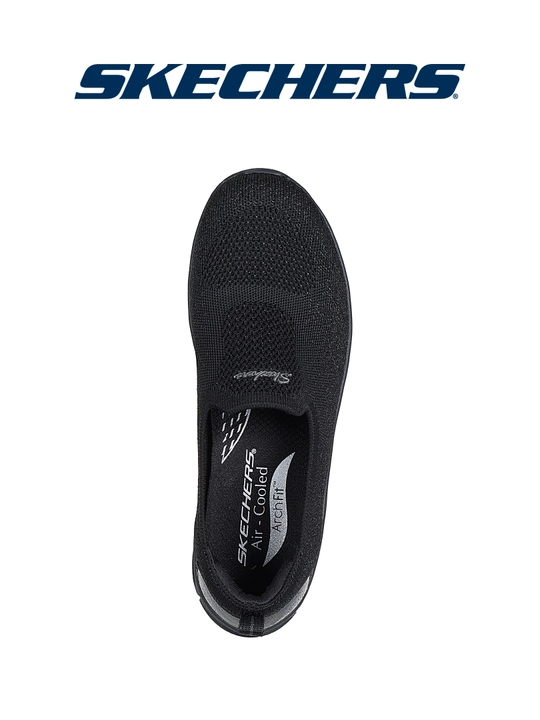 Ayollar slipon poyabzali Skechers Arch Fit Sunny, bog'ichsiz, to'qilgan ustki qismli