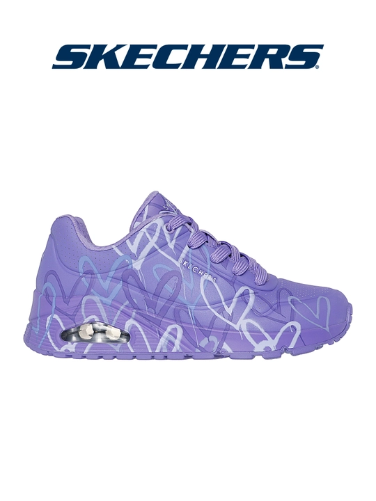 Кроссовки женские Skechers Uno - Spread The Love на шнуровке, повседневные - 