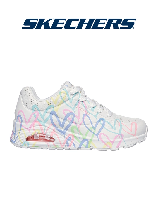 Кроссовки женские Skechers Uno - Spread The Love на шнуровке, повседневные - 