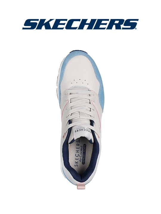 Erkaklar krossovkasi Skechers Uno - Retro One, bog'ichli, Air-Cooled Memory Foam, zamsha