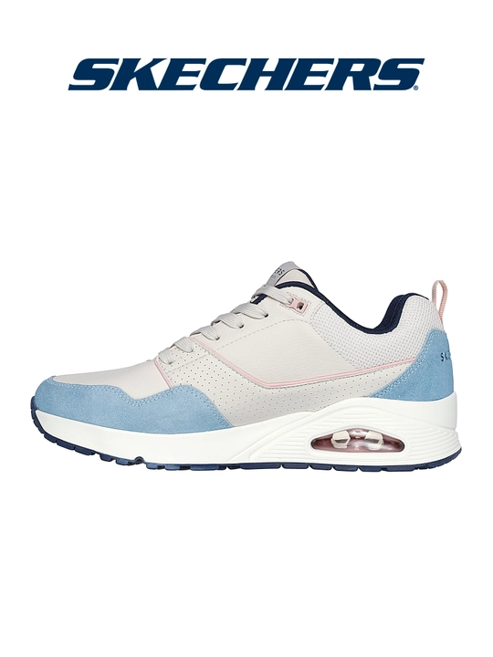 Erkaklar krossovkasi Skechers Uno - Retro One, bog'ichli, Air-Cooled Memory Foam, zamsha