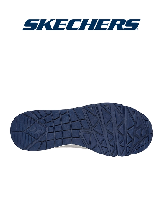 Erkaklar krossovkasi Skechers Uno - Retro One, bog'ichli, Air-Cooled Memory Foam, zamsha