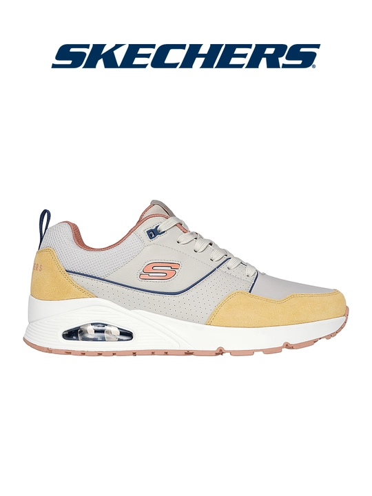 Erkaklar krossovkasi Skechers Uno - Retro One, bog'ichli, Air-Cooled Memory Foam, zamsha - 