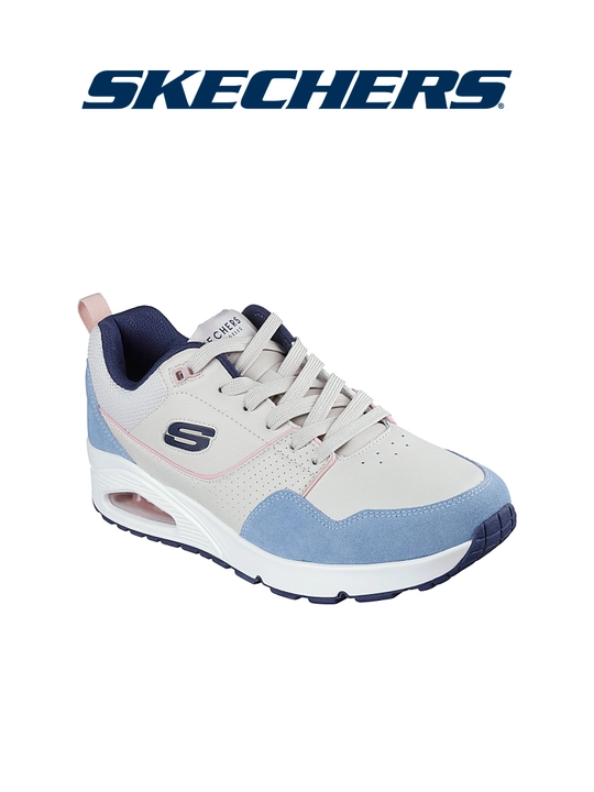 Erkaklar krossovkasi Skechers Uno - Retro One, bog'ichli, Air-Cooled Memory Foam, zamsha