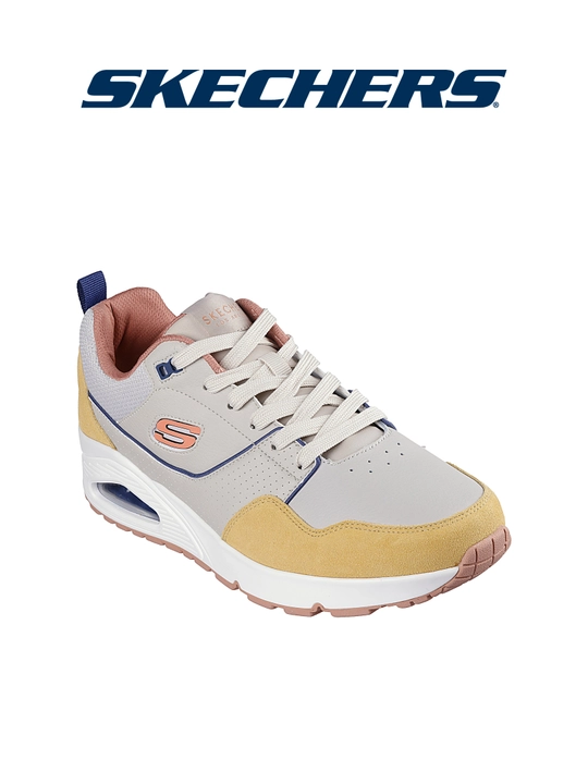Erkaklar krossovkasi Skechers Uno - Retro One, bog'ichli, Air-Cooled Memory Foam, zamsha
