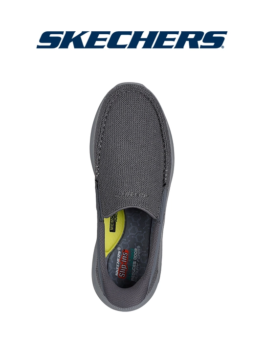 Мокасины мужские Skechers Slip-ins Pollard - Wilfred, стирка в машине, текстильные