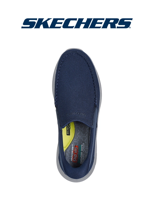 Erkaklar mokasini Skechers Slip-ins Pollard - Wilfred, mashinada yuviladi, matoli