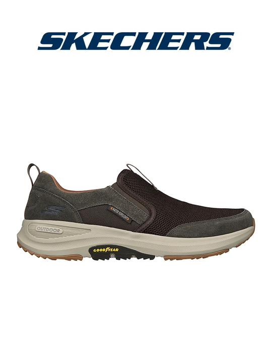 Слипоны мужские Skechers GO WALK OUTDOORS без шнурков, с амортизацией, с сетчатым верхом - 