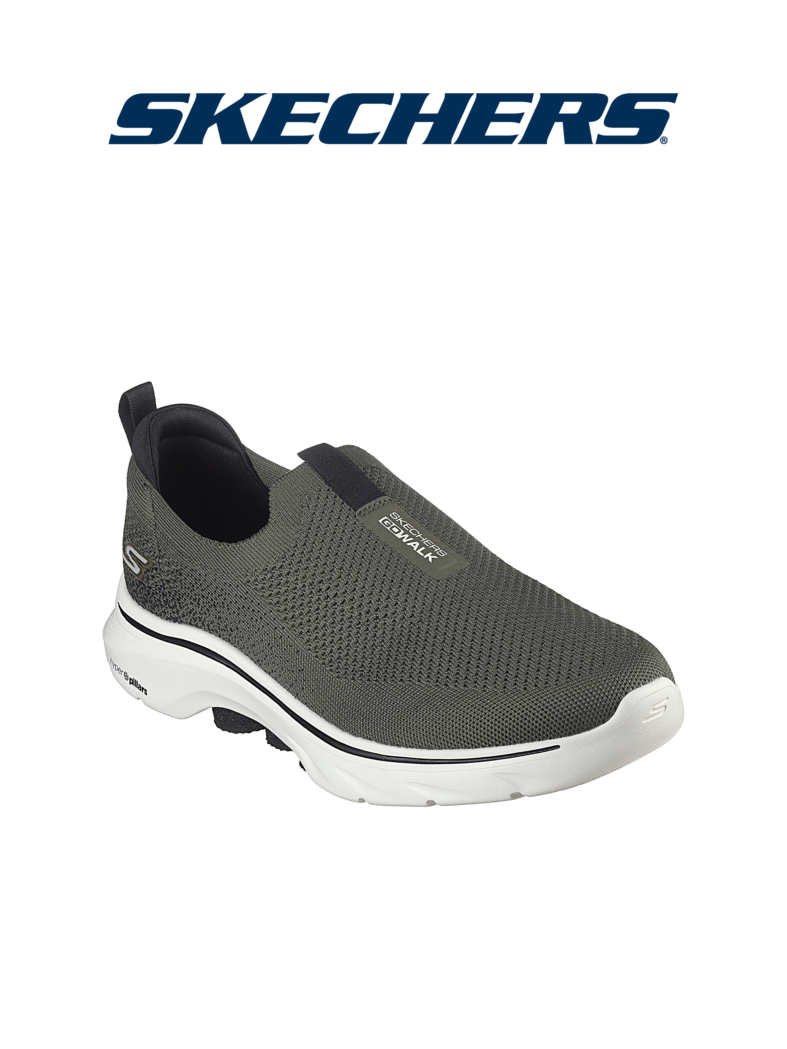 Слипоны мужские Skechers GO WALK 7 без шнурков, с амортизацией, с вязаным верхом